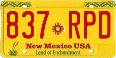 NM license plate 837RPD
