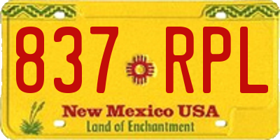 NM license plate 837RPL