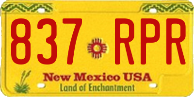 NM license plate 837RPR