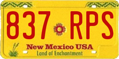 NM license plate 837RPS