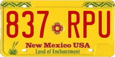 NM license plate 837RPU