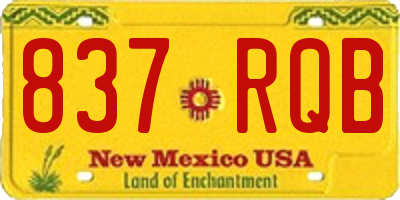 NM license plate 837RQB
