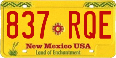NM license plate 837RQE
