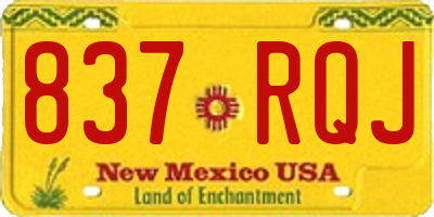NM license plate 837RQJ