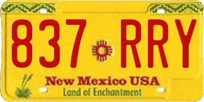 NM license plate 837RRY