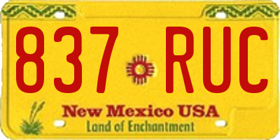 NM license plate 837RUC