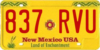 NM license plate 837RVU