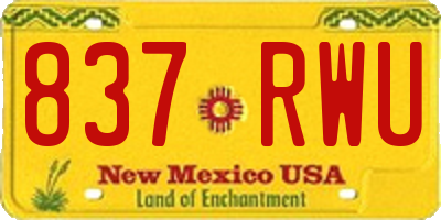 NM license plate 837RWU