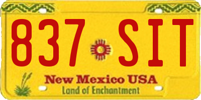 NM license plate 837SIT