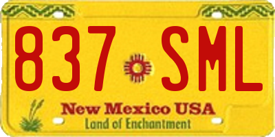 NM license plate 837SML