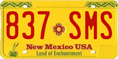 NM license plate 837SMS