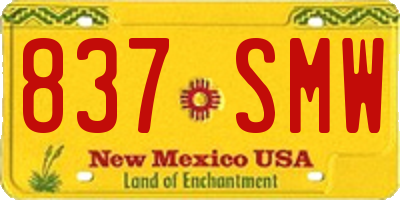 NM license plate 837SMW