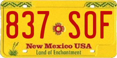 NM license plate 837SOF