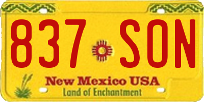 NM license plate 837SON