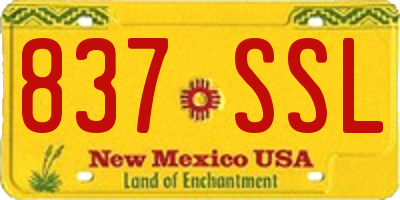 NM license plate 837SSL