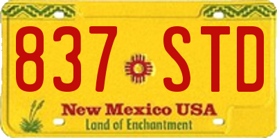 NM license plate 837STD