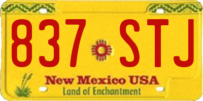 NM license plate 837STJ