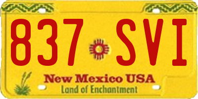 NM license plate 837SVI