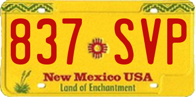 NM license plate 837SVP