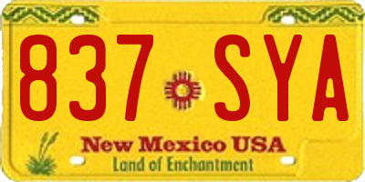 NM license plate 837SYA