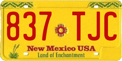 NM license plate 837TJC