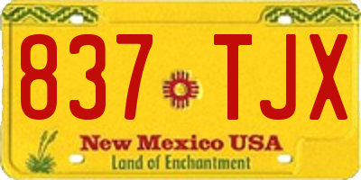 NM license plate 837TJX