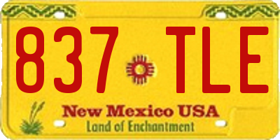 NM license plate 837TLE