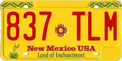 NM license plate 837TLM