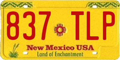 NM license plate 837TLP