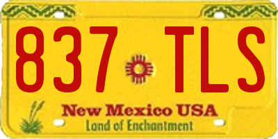 NM license plate 837TLS