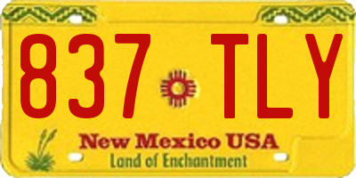 NM license plate 837TLY