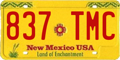 NM license plate 837TMC