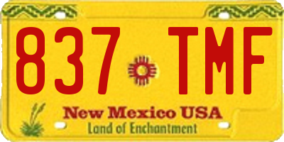 NM license plate 837TMF
