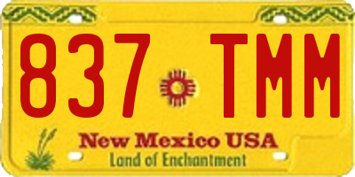 NM license plate 837TMM