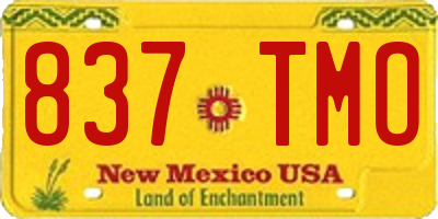 NM license plate 837TMO