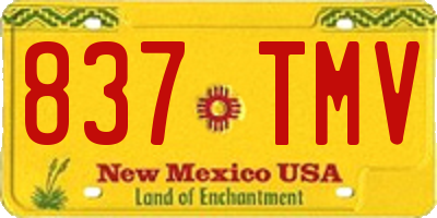 NM license plate 837TMV