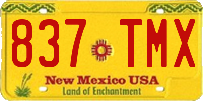 NM license plate 837TMX