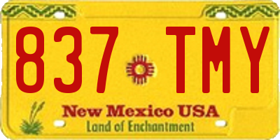 NM license plate 837TMY