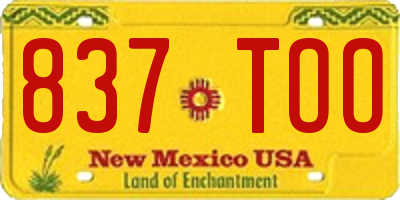 NM license plate 837TOO