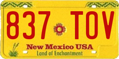 NM license plate 837TOV
