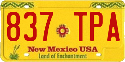 NM license plate 837TPA