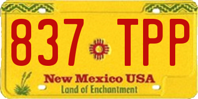 NM license plate 837TPP