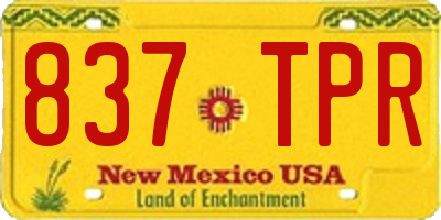 NM license plate 837TPR