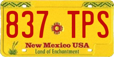 NM license plate 837TPS