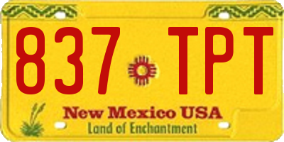 NM license plate 837TPT