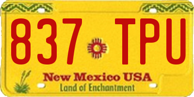 NM license plate 837TPU