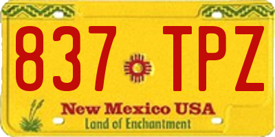 NM license plate 837TPZ
