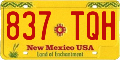 NM license plate 837TQH