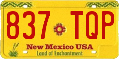 NM license plate 837TQP