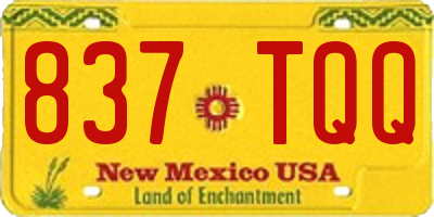 NM license plate 837TQQ